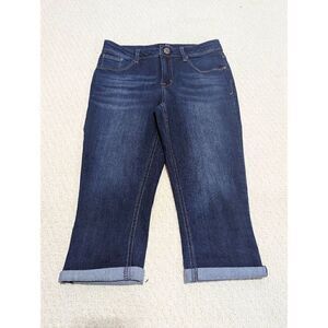 1822 Denim Women's Blue Dark Wash Low-Rise Skimmers Denim Shorts Size 6